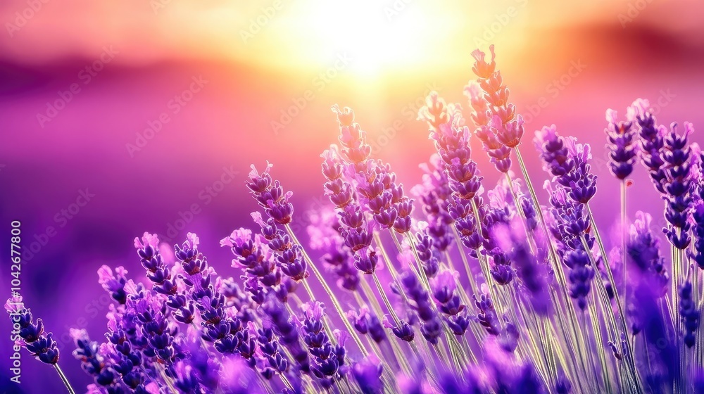 Serene Lavender Field at Sunset Serene Lavender Field at Sunset