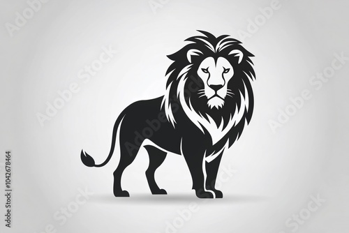 Modern Minimalist Lion Logo Design - Premium Silhouette Art for Branding and Marketing photo