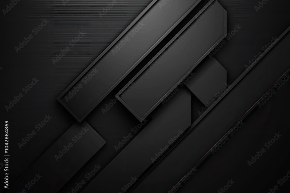Abstract black geometric pattern with layered rectangles on dark background. Abstract black geometric pattern with layered rectangles on dark background.