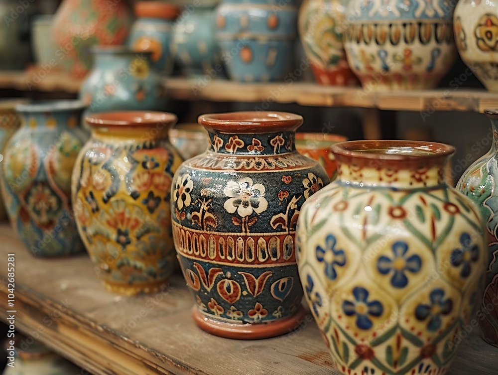 Hand-Painted Pottery Vases with Intricate Designs Hand-Painted Pottery Vases with Intricate Designs