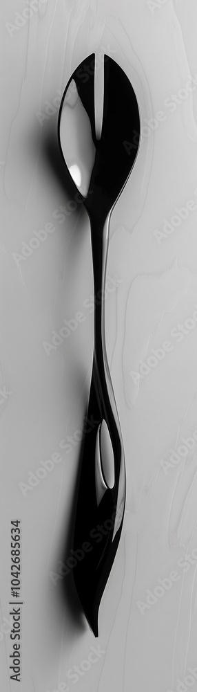 Fototapeta premium Modern Black Salad Server on White Background