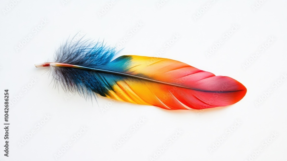 A colorful feather positioned on a clean, simple background, symbolizing the diversity and traditions of Indigenous communities. A colorful feather positioned on a clean, simple background, symbolizing the diversity and traditions of Indigenous communities.