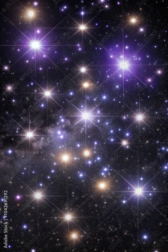 Fototapeta premium Starry night sky with twinkling lights.