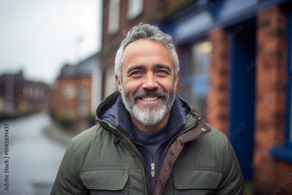 Portrait of a senior man with grey hair and beard in an urban environment Portrait of a senior man with grey hair and beard in an urban environment