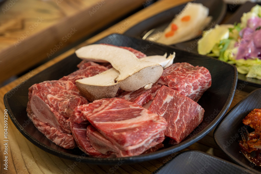 Korea food. Grilled beef ribs Korea food. Grilled beef ribs