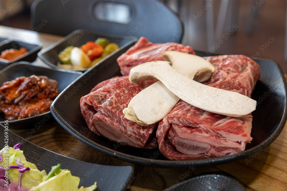 Korea food. Grilled beef ribs Korea food. Grilled beef ribs