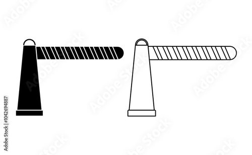 Parking Gate Outline Icon Vector Illustration