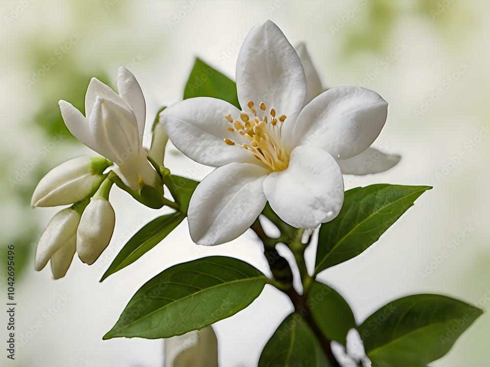 Fototapeta premium beautiful jasmine flowers photographed from close range