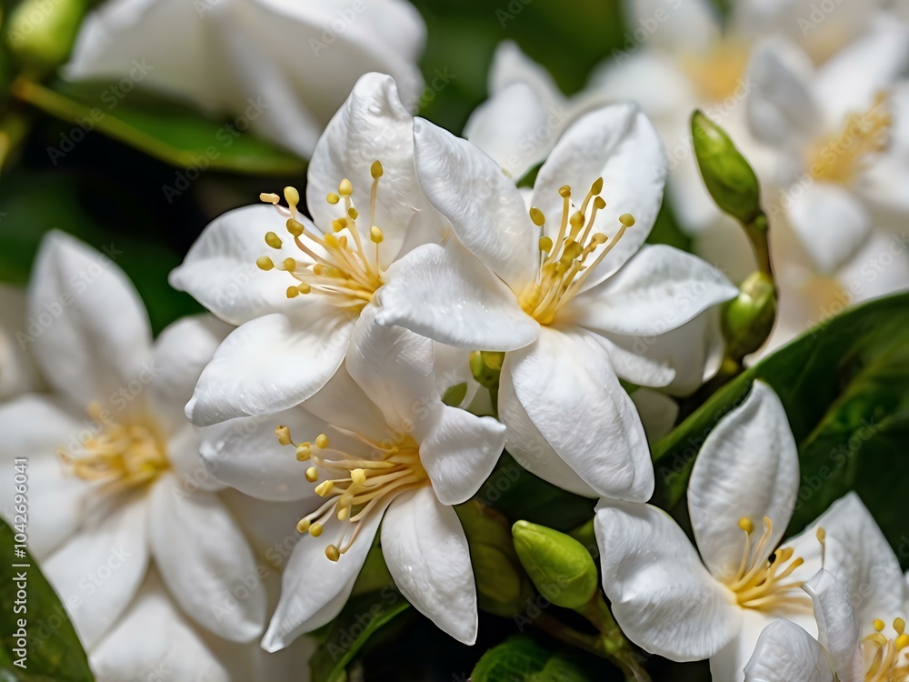 Obraz premium beautiful jasmine flowers photographed from close range
