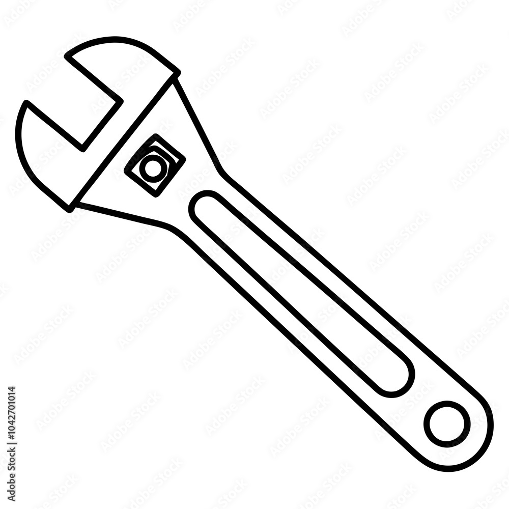 Adjustable Wrench line art
Adjustable Wrench line art