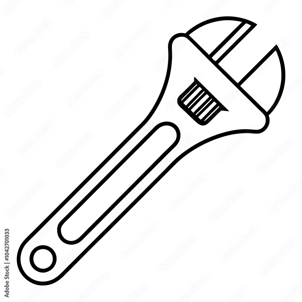 Adjustable Wrench line art
Adjustable Wrench line art