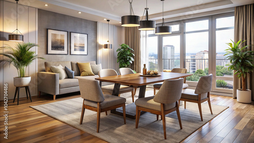 Wallpaper Mural modern living room with fireplace Torontodigital.ca