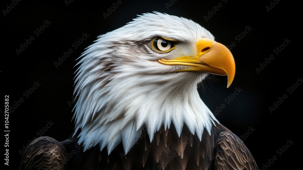 A majestic eagle with striking features and intense gaze. A majestic eagle with striking features and intense gaze.