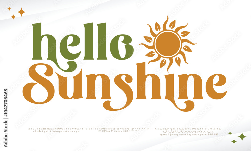 Fototapeta premium Hello Sunshine Serif, Cosmetic, Fashion Stylish Display Bold Font alphabet