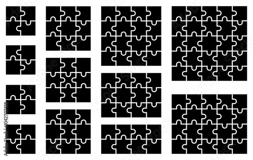 ブランクのジグソーパズルのベクターイラストセット