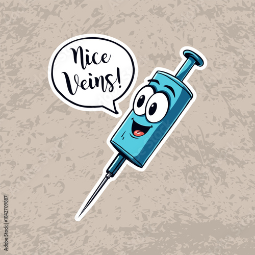 Funny phlebotomist sticker, Nice veins, sticker, needle sticker, cute nursing sticker.