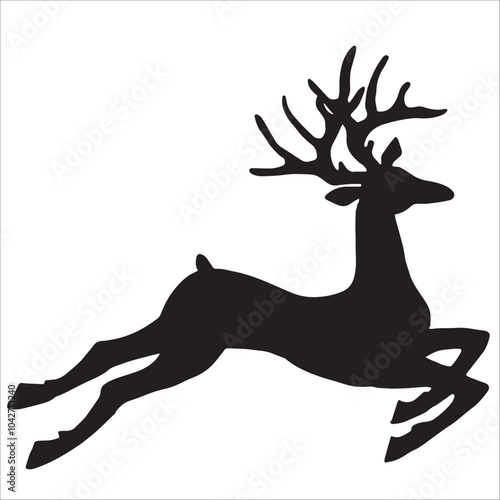 Elk silhouette animal black and white vector antlers mammal golden