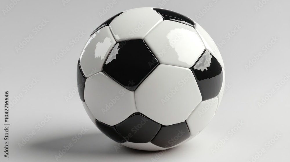 Naklejka premium 3D mockup of a plain soccer ball on a clean white background.