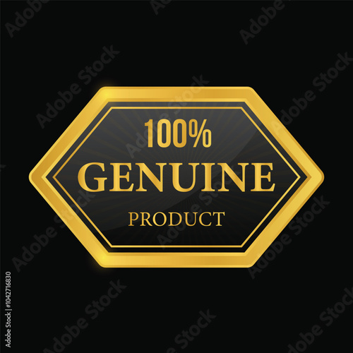 genuine product golden icon design
