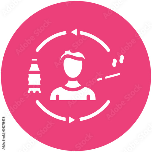 Unhealthy Lifestyle vector icon illustration of Lifestyles iconset.