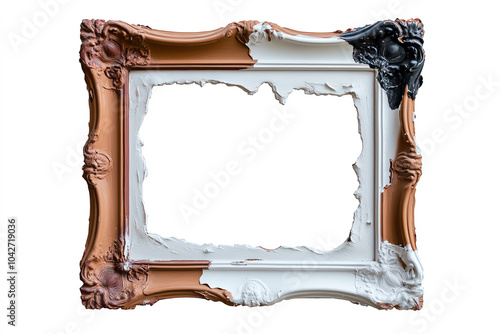 A distinctive frame with an empty canvas exploring the beauty of unfinished artistry photo