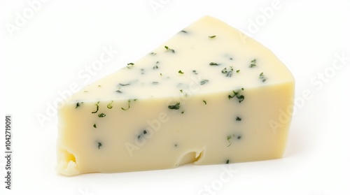 Gorgonzola cheese piece isolated on a white background