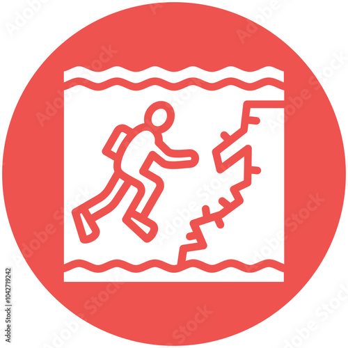 Wall Diving vector icon illustration of Vacation and Tourism iconset.
