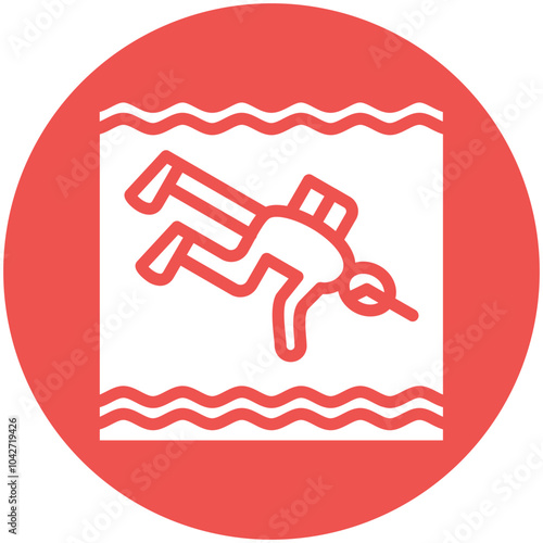 Scuba Diving vector icon illustration of Vacation and Tourism iconset.