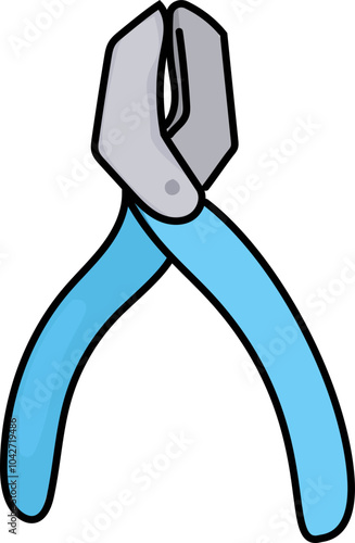 Cutter plier tool. Vector illustration.