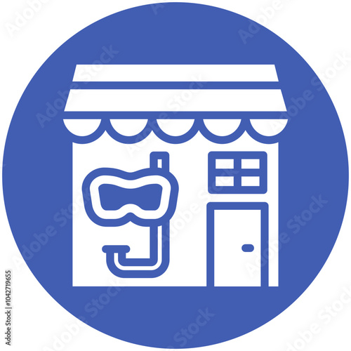 Dive Shop vector icon illustration of Vacation and Tourism iconset.