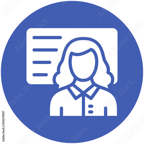 Teacher Female vector icon illustration of Literature iconset.