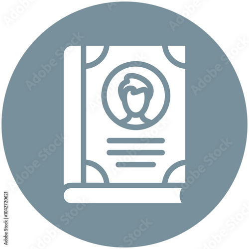 Biography vector icon illustration of Literature iconset.