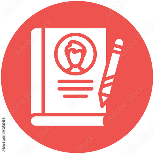 Autobiography vector icon illustration of Literature iconset.