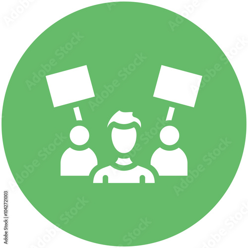 Protest vector icon illustration of Protesting and Civil Disobedience iconset.