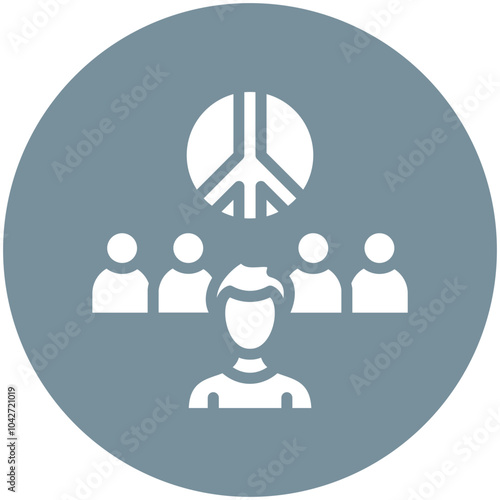 Peaceful vector icon illustration of Protesting and Civil Disobedience iconset.