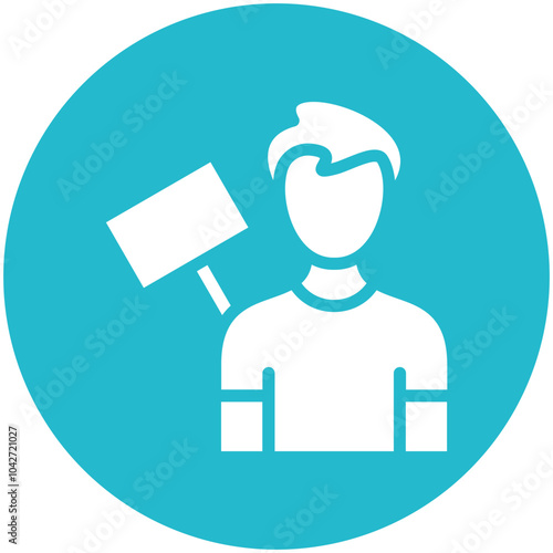 Protester Male vector icon illustration of Protesting and Civil Disobedience iconset.