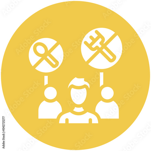 Hunger Strike vector icon illustration of Protesting and Civil Disobedience iconset.