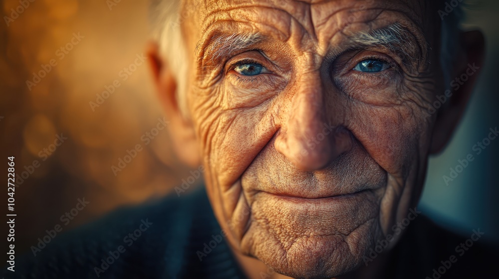 Portrait of an Elderly Man with Deep Wrinkles Portrait of an Elderly Man with Deep Wrinkles