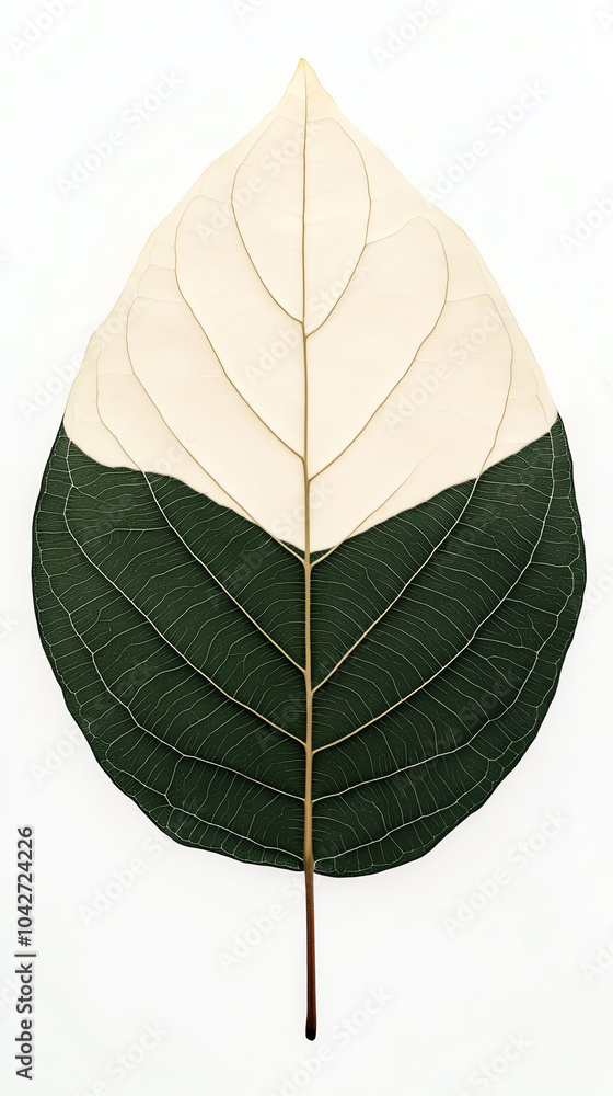 Obraz premium Stunning dual-toned leaf showcasing nature's intricate design and patterns