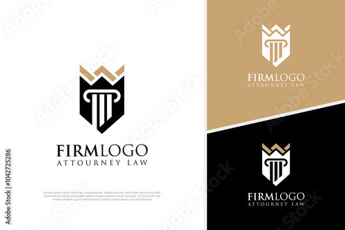 Lawyer logo design, Justice legal badge Law firm logo design template