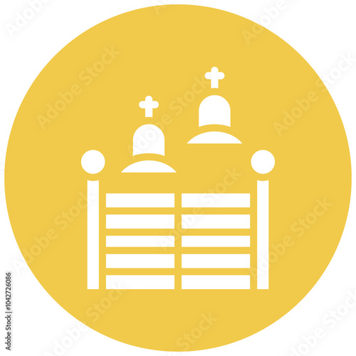 Cementery Gate vector icon illustration of Funeral iconset.