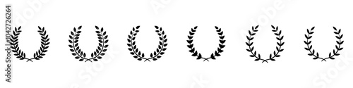 laurel icon vector logo design, editable laurel symbol, wreath logo design, illustration, award, congratulations, ranking