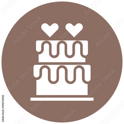 Two Layered Cake vector icon illustration of Party and Celebration iconset.