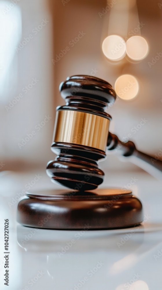 The Symbol of Justice A Close-Up of a Gavel on a Polished Surface The Symbol of Justice A Close-Up of a Gavel on a Polished Surface