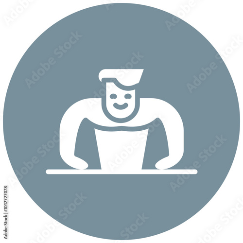 Push Up vector icon illustration of Pilates iconset.