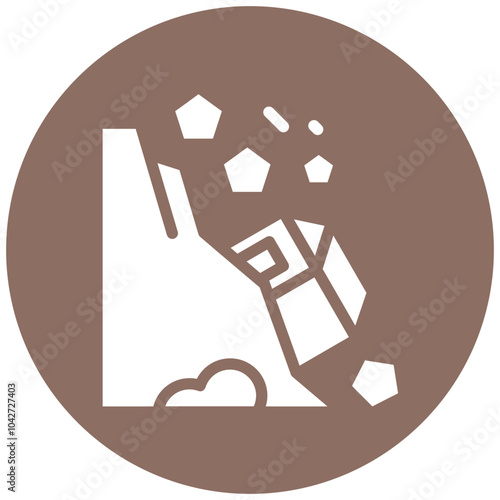 Landslide vector icon illustration of Coastline iconset.