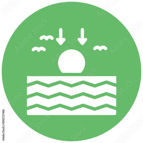 Sundown vector icon illustration of Coastline iconset.