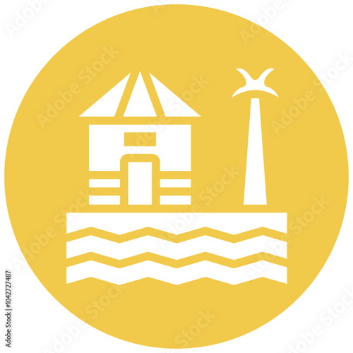 Coast House vector icon illustration of Coastline iconset.