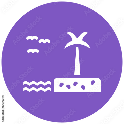 Palm Tree vector icon illustration of Coastline iconset.