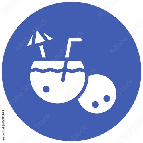 Coconut vector icon illustration of Coastline iconset.